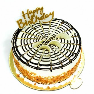 Butterscotch cake with happy birthday candle Online Cake Delivery Delivery Jaipur, Rajasthan